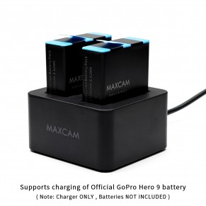 MAXCAM Dual Battery Charger with Type-C USB Cable for GoPro HERO9 Black